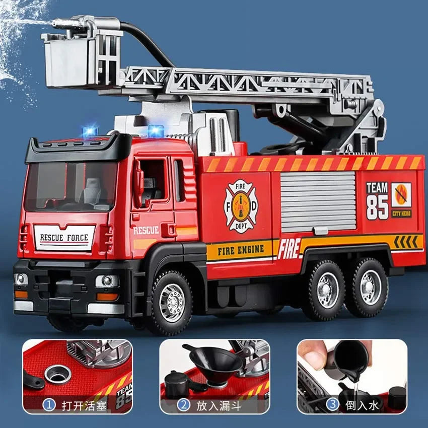 Spray Water Truck Toy Firetruck Fireman Fire Truck/engine Vehicle Car Music Light Educational Boy Eletric Toys for Children