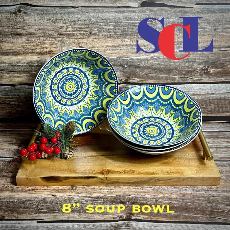 SOLD BY 4pcs‼️ BOHEMIAN PRINT SERIES CERAMIC DINNERWARE