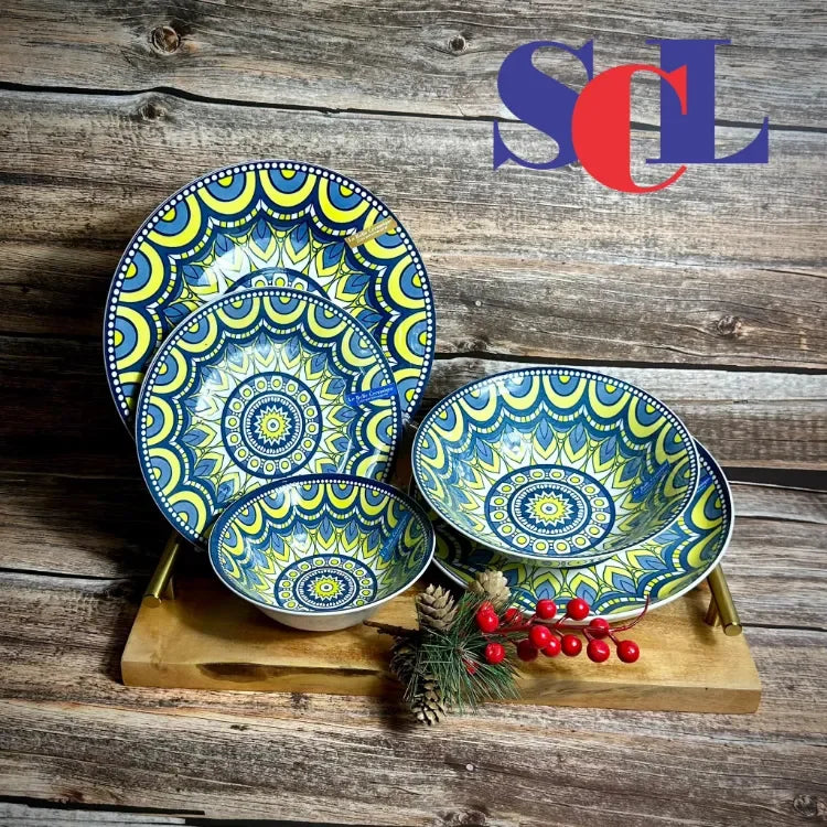 SOLD BY 4pcs‼️ BOHEMIAN PRINT SERIES CERAMIC DINNERWARE