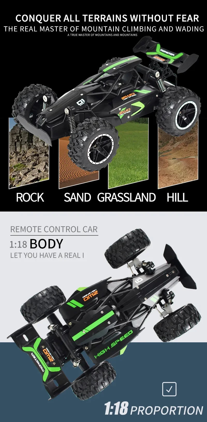 1:18 25km/H RC Car 2WD 4CH Remote Control Car High-Speed Off-Road Climbing Vehicle G Drift Eletric Trucks Toys for Boys Gifts